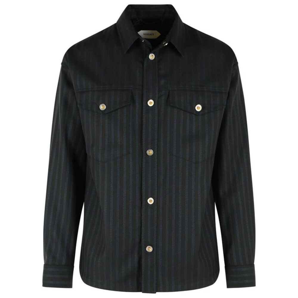 Versace Black Jacquard Wool Bluson Men